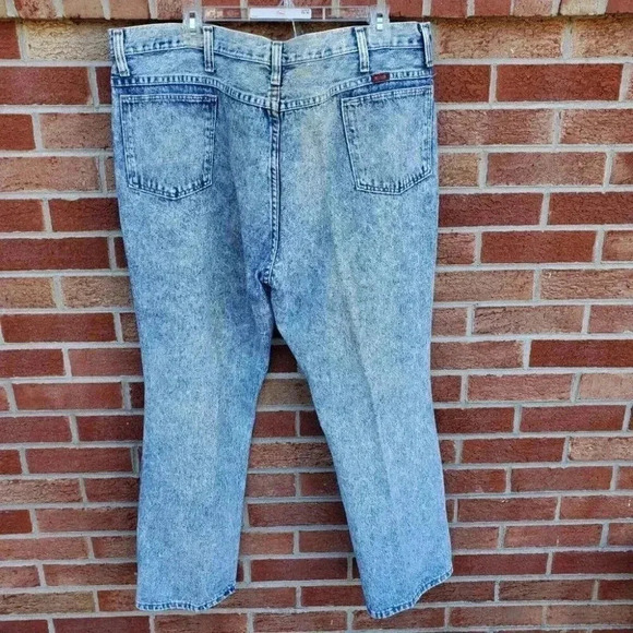 Vintage Rustler Stonewash Acid Jeans Men's Size 44x30 Made in USA - Picture 3 of 8